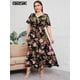 thumbnail image 2 of GIBSIE Plus Size V Neck Floral Print Boho Dress Women Summer Short Sleeve Maxi Dresses Holiday A-line Female Belted DressXL Gao Jinjia LED, 2 of 2