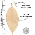 thumbnail image 4 of Humble Chic Big Filigree Leaf Earrings - Lightweight Oversized Drop Dangles, Gold, 4 of 10