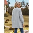 thumbnail image 6 of Women'S Crochet Open Cardigan Long Sleeve Cover Up Summer Blue Gray S, 6 of 7