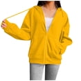 thumbnail image 1 of Timegard Womens Zip up Hoodies Long Sleeve Solid Color Sweatshirt Fall Winter Comfy Jacket with Pockets, 1 of 6