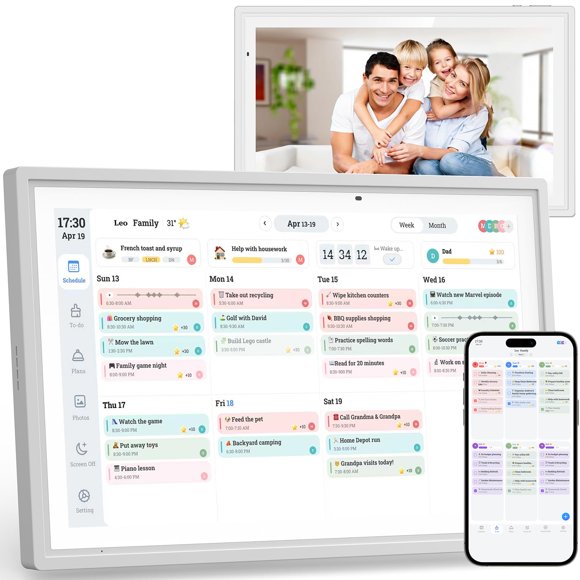 Calendario digital Trayoo de pared con pantalla táctil de 15,6"