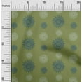 thumbnail image 1 of oneOone Organic Cotton Poplin Twill Fabric Spiral & Floral Block Print Sewing Fabric BTY 42 Inch Wide, 1 of 4