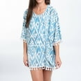 thumbnail image 2 of Elsie & Zoey Elsie Teal Ikat One Size Beach Swimsuit Cover Up for Women, 2 of 7