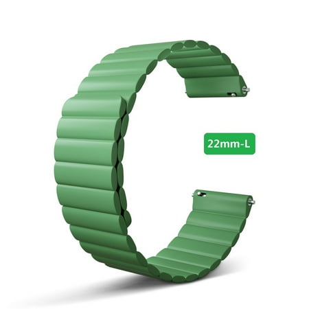 Silicone Watch Band, 22mm Magnetic Smartwatch Strap for Galaxy Watch Gear S3 Classic Fenix 5 Plus Huawei Watch 2, Green