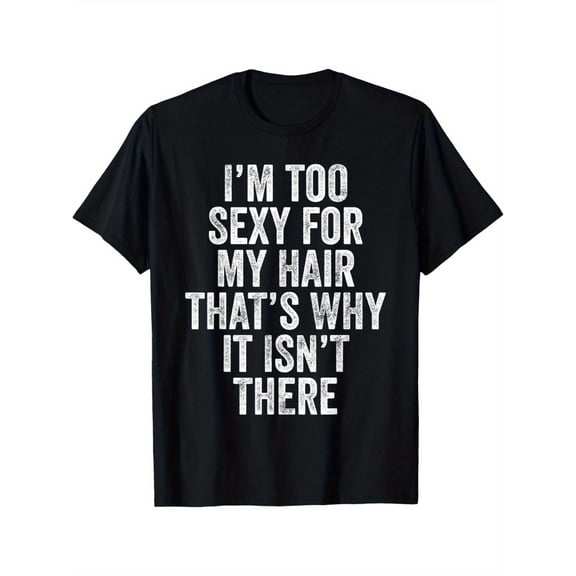 Men'S Humorous T-Shirt - [My Hair Funny Baldness] Joke Tee, Round Neck Short Sleeve, Black with White Text, Casual Comfortable Style, Men'S Fun Quote