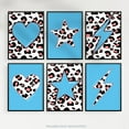 thumbnail image 5 of Pack of 6 Leopard Pattern and Bold Shapes Blue and Pink Beautiful Bright Strong Typography Unframed Wall Art Living Room Prints Set, 5 of 5