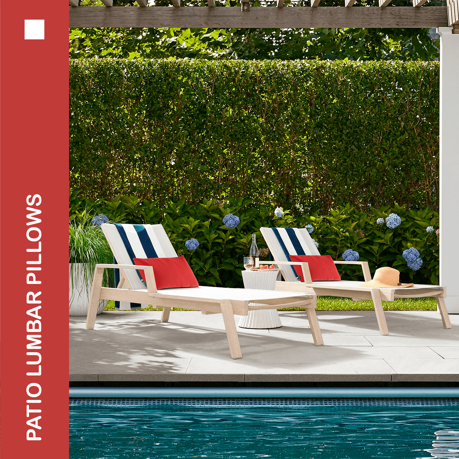 YOOZEKU Indoor Outdoor Lumbar Pillows,Waterproof Outdoor Pillows Set of 2 for Patio Furniture,12x20 Inch,Red