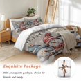 thumbnail image 7 of Christmas Cute Bedding Duvet Cover Set Queen Size 4 Pieces Snowman Grey Texture Soft Twill Plush Quilt Cover, Include 1 Duvet Cover 1 Flat Sheet And 2 Pillow, 7 of 7