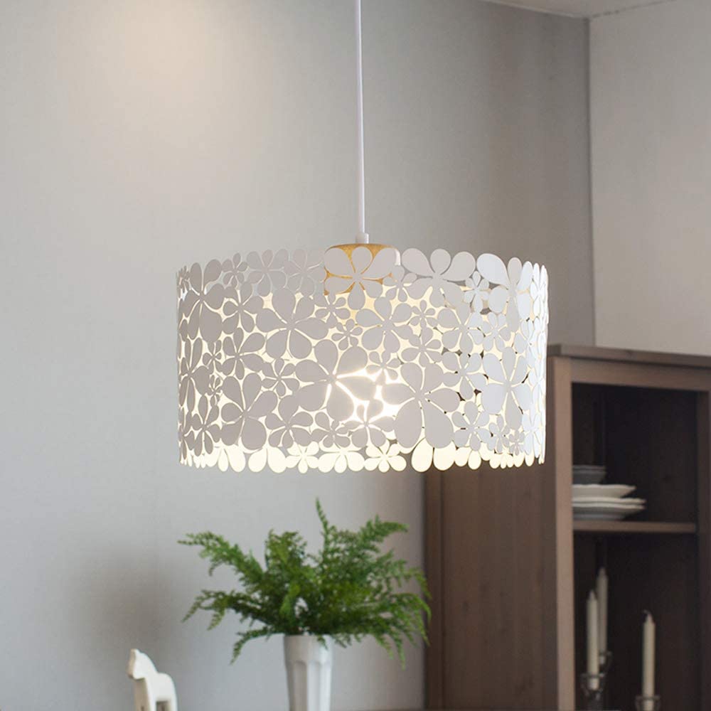 Kiven Plug in Pendant Light, Modern Hanging Light Fixture with 15FT Plug in Cord, Iron Chain and On/Off Dimmer Switch E26 Socket