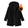 thumbnail image 3 of yillto Womens Fleece Jackets Full Zip up Sherpa Fuzzy Warm Coats Baggy Hooded Jacket for Fall Winter, 3 of 6