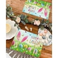 thumbnail image 3 of Easter Funny Rabbit Placemats Set of 6 Washable Table Mats for Kitchen Dining Table, Spring Eggs Heat-Resistant Cotton Linen Place Mats for Indoor Outdoor Parties Holiday Decoration, 3 of 6