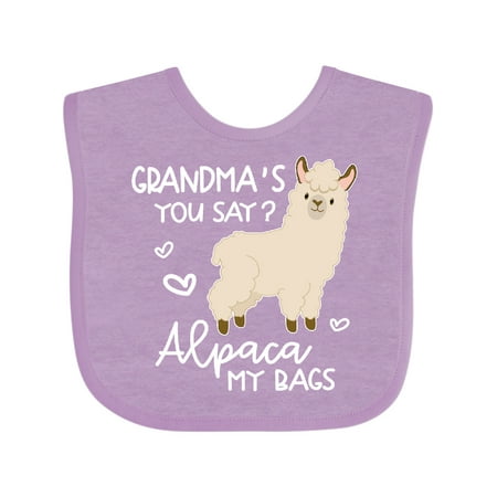 

Inktastic Grandma s You Say Alpaca My Bags Gift Baby Boy or Baby Girl Bib