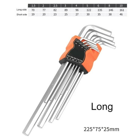 

qiya 9pcs L-Type Double-End Screwdriver Hex Wrench Set Flat Ball Head Spanner Key Set