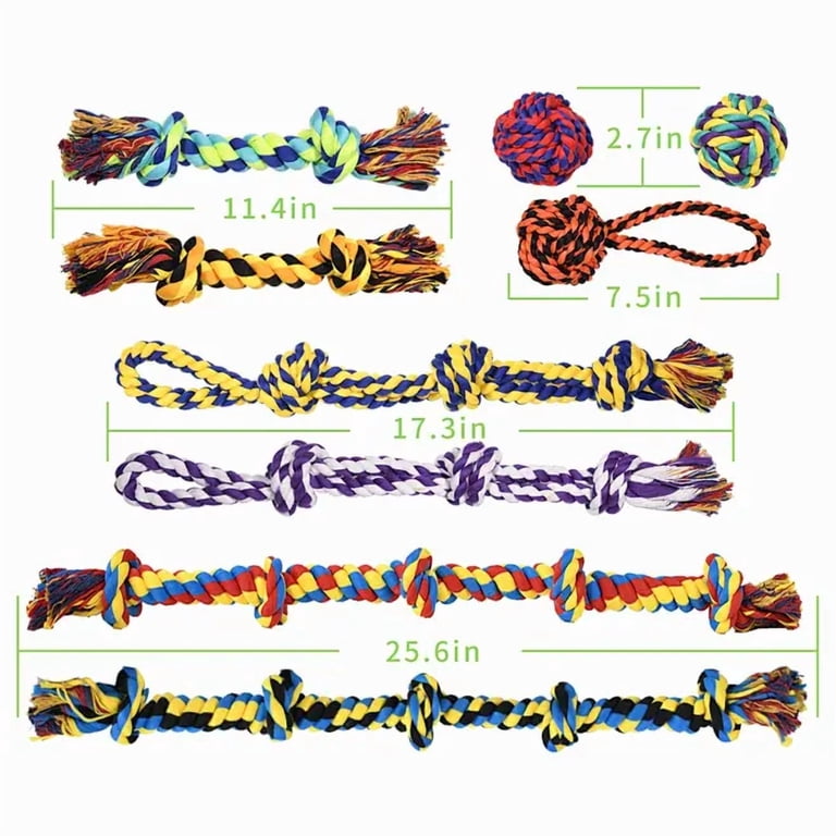 WEPSEN 9 Pack Rope Dog Chew Toys for Aggressive Chewers photo 7