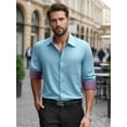 thumbnail image 2 of OALUXE Mens Dress Shirts Formal Long Sleeve Button Down Business Contrast Shirt with Pocket, 2 of 7