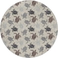 thumbnail image 2 of Addison Rugs Dream Shag Premium Machine Washable Transitional Turtles Sand Round Rug, 8' x 8', 2 of 8