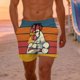 thumbnail image 4 of Pantalones de Cintura Elásticos Pantalones de Natación de Verano de Ocio de Playa Pantalones de Baño de Secado Rápido con Bolsillos de Cordón para Hombres, 4 of 8