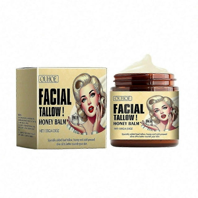 1-3pcs Beef Tallow Honey Facial Moisturizer Cream 120g Natural Tallow Skin Care Cream for Deep Hydra