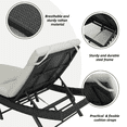 thumbnail image 3 of Luccalily Patio Chaise Lounge Chair Adjustable Backrest Folding Outdoor Lounge for Poolside, Beach, Garden (Beige) (No Assembly Required), 3 of 7