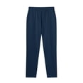 thumbnail image 6 of OSOLU Solid Color Men's Linen Trousers Lightweight Summer Long Slim Fit Casual With Drawstring Casual Beach Trousers Elastic Waistband Holiday Yoga Trousers Everyday Comfort Versatile Bottoms, 6 of 6
