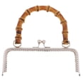 thumbnail image 4 of 20cm Vintage Metal Frame Kiss Clasp with Bamboo Handle Bag Accessory 25cm, 4 of 9