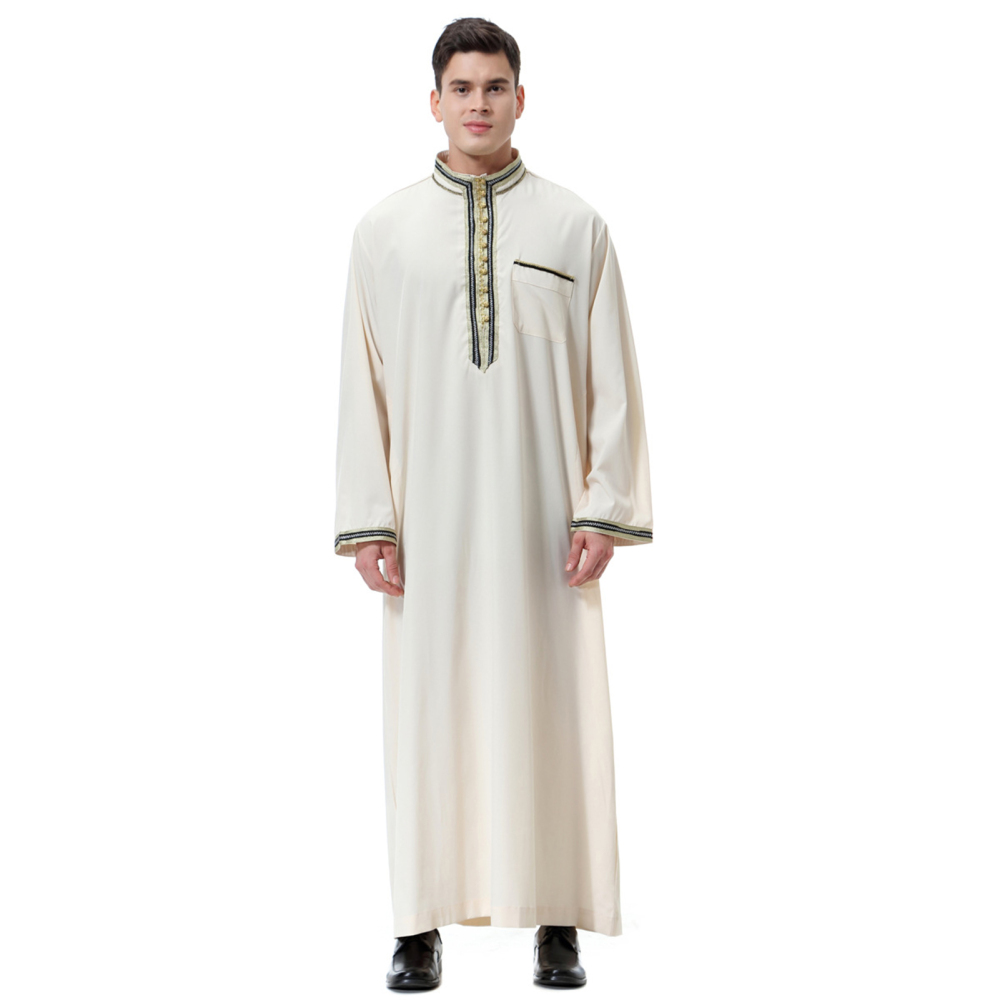 Men's Islamic Muslim Jubba Kaftan Thobe Abaya Arab Robe Maxi Dress Middle  East Robe Shirt - Walmart.com