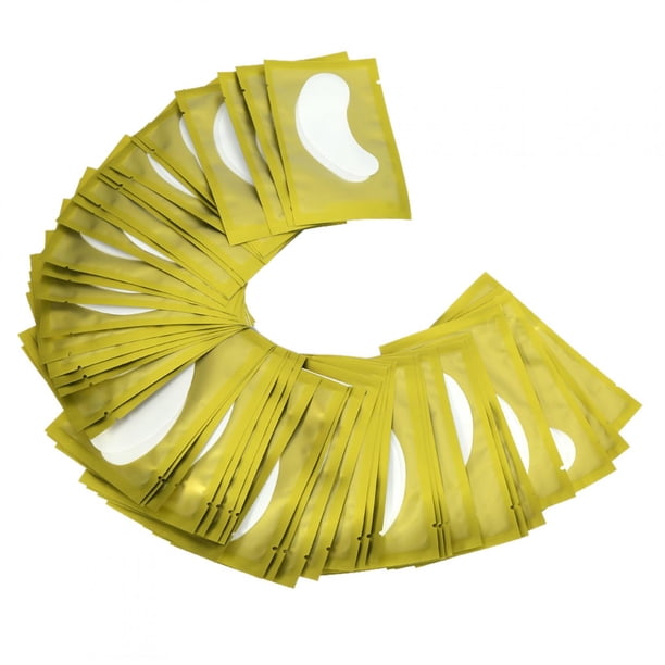 50 pares/set de extensiones de pestañas hidrogel para debajo de los ojos, almohadilla sin pelusa, parche adhesivo, cinta dorada