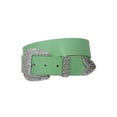thumbnail image 1 of Western Rhinestone Buckle Plain Leather Belt, 1 of 1