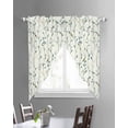 thumbnail image 3 of Green Botanical Swag Valances for Windows, Spring Summer Birds Watercolor Rod Pocket Sheer Valances for Large Windows, Swag Toppers Light Filtering for Kitchen Living Room 2 Panels 36''x63'', 3 of 6