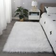 thumbnail image 2 of 5x7 Feet Ultra Soft Faux Fur Sheepskin Area Rug, 3.5-inch Thick Modern Indoor Fluffy Shaggy Rug for Bedroom, Livingroom and Dorm Decorative, High Pile Non-Slip Carpet, White, 2 of 7