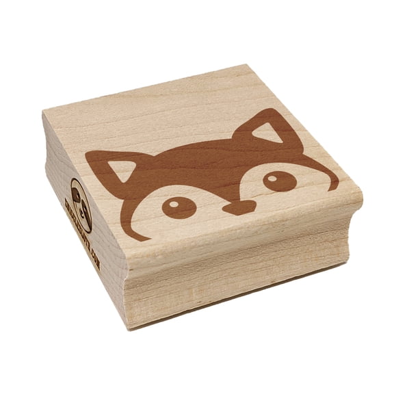 Peeking Fox Square Rubber Stamp Stamping Scrapbooking Crafting - Large 2.75in