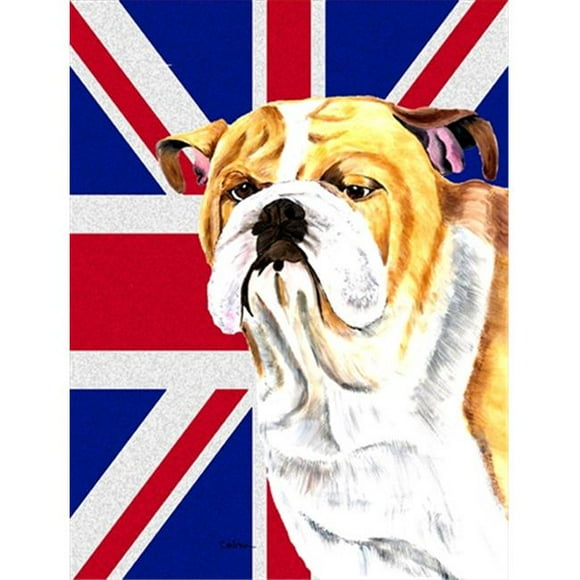 Bulldog English With English Union Jack British Flag Flag Garden Size