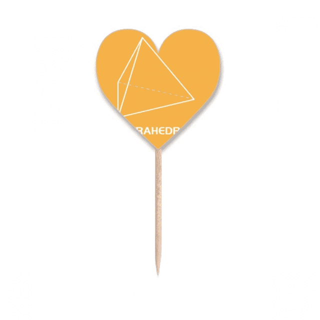 Matematicas espacio geométrico tetraedro Etiqueta del corazón de la bandera del palillo de dientes