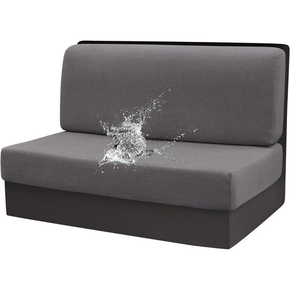 Stretch Camper Cushions Cover Rv Dinette Couch Cover Washable Elastic Sofa Slipcover for RV Camper Bench Backrest Cushion Covers(1 Set,Dark gray)