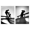 thumbnail image 1 of Skater Boy Silhouette On Half Pipe Set Of 2 Unframed Wall Art Prints Boys Bedroom Aesthetic Skateboard 12X16 Inch, 1 of 5