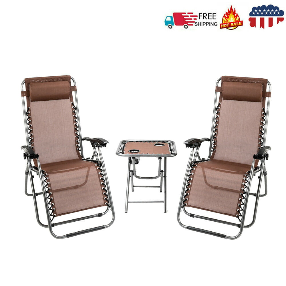 1/2PCS Zero Gravity Recliner Sun Lounger Chair Clip Side Tray Table Cup Holder G 