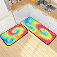 thumbnail image 7 of 2-Piece Kitchen Rugs Set Non-Slip Mats Carpet Floor for Kitchen, Bathroom (19.7"x27.6" & 19.7"x47.2") Tie-dyed Colorful Spiral Pattern, 7 of 7