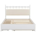 thumbnail image 3 of Queen Size Storage Platform Bed with 2 Big Drawers and Twin Size Trundle, Wood Bed Frame for Bedroom, No Box Spring Needed, White, 3 of 7