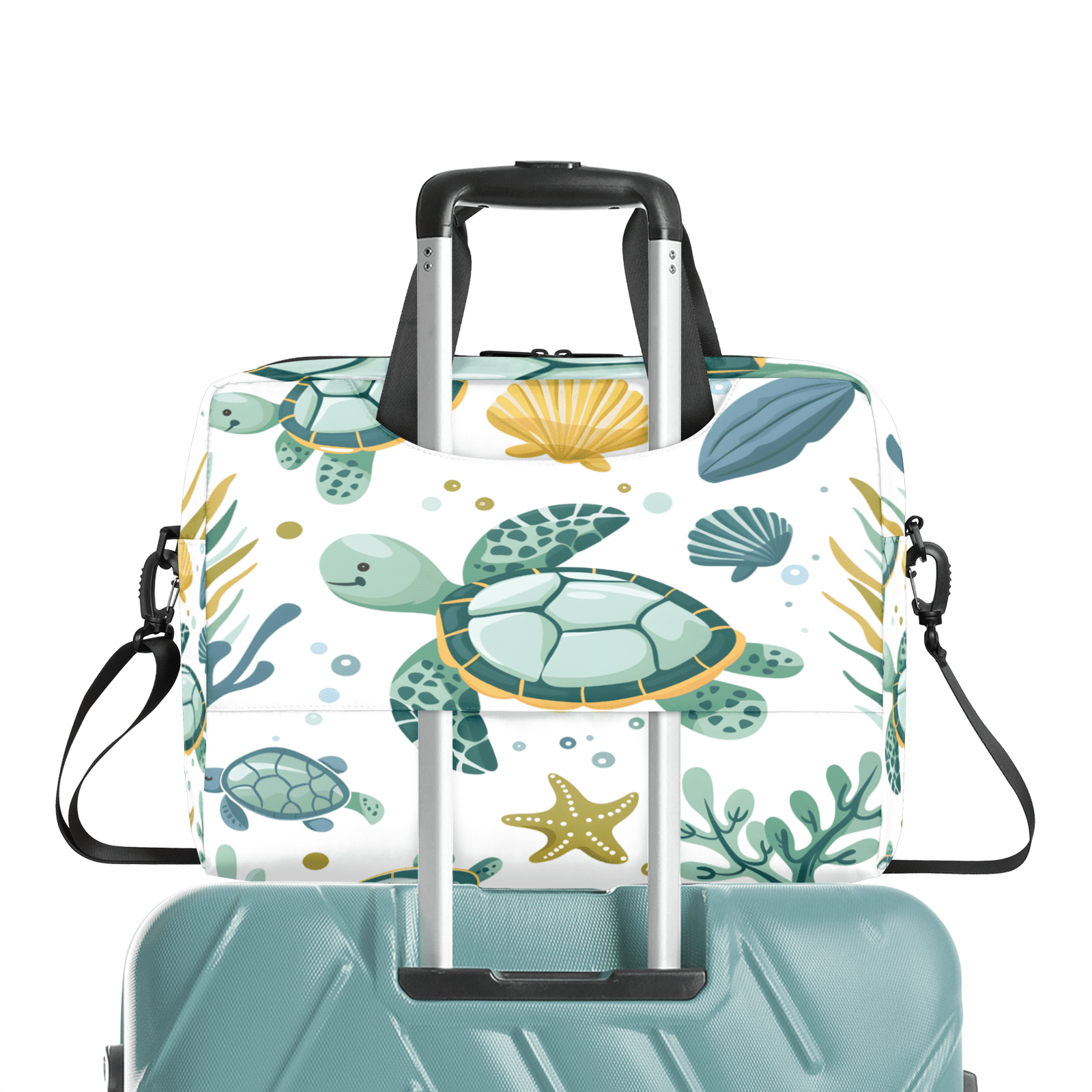Herdesigns Sea Turtle Laptop Bag for Women Men, Computer Case Briefcase Messenger Bags, 15-15.6 inch Laptop Sleeve Shoulder Bag