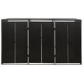 thumbnail image 3 of vidaXL Triple Wheelie Bin Shed Black 81.5"x31.5"x46.1" Poly Rattan, 3 of 6
