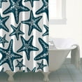 thumbnail image 2 of Starfish by the Sea Curtain 72x84 Inches, Waterproof Pongee Polyester Fabric with 12 Hooks, Long Beach Bathroom Curtain for Coastal Cottage or Nautical Decor, 2 of 5