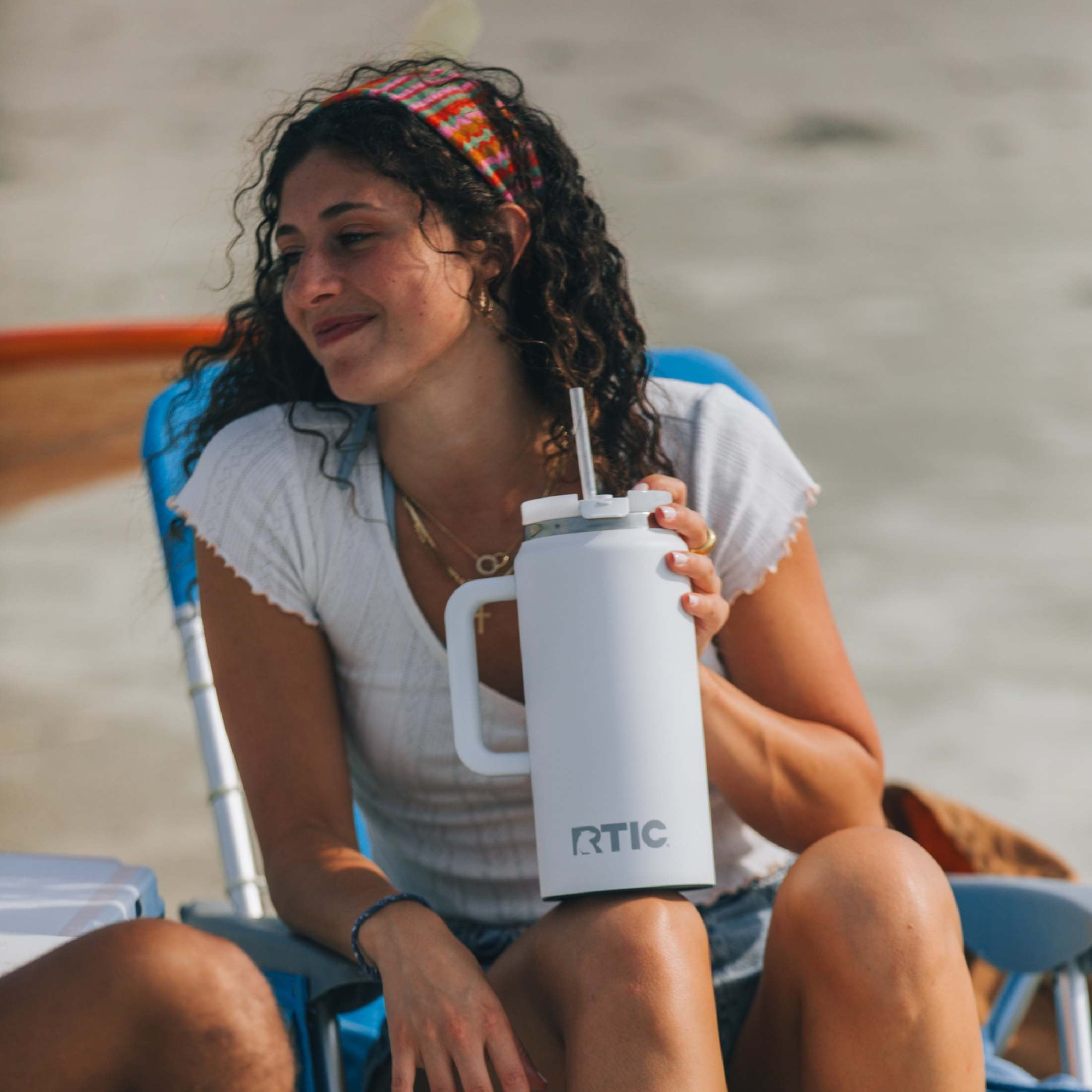 RTIC 64 oz Ceramic Lined Insulated Road Trip Tumbler, Leak