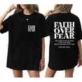 thumbnail image 4 of Unisex Christian Graphic T-Shirt, “Faith Over Fear” Double-Sided Jesus Tee, Inspirational Cotton Shirt for Believers, Sizes S–5XL, 4 of 7