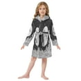 thumbnail image 6 of FORMRS Niños Bathrobe Unisex Hooded Robe Soft Plush Pajamas Sleepwear, Size 4-6T, Black Moon, 6 of 7