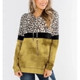 thumbnail image 4 of Sudadera con Capucha de Manga Larga Estampado de Leopardo Diseño de Costura Tie Dye Sudadera con Capucha para Mujer con Bolsillo para Oficina de Viaje en casa Amarillo M, 4 of 6