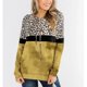 thumbnail image 4 of Sudadera con Capucha de Manga Larga Estampado de Leopardo Diseño de Costura Tie Dye Sudadera con Capucha para Mujer con Bolsillo para Oficina de Viaje en casa Amarillo L, 4 of 6