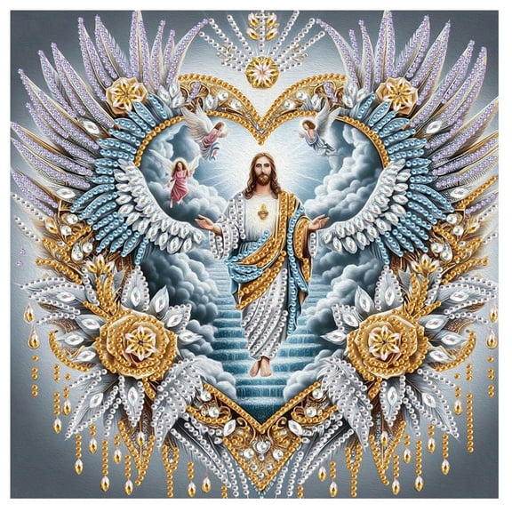 5D DIY Diamond Painting Kit Religious Jesus Special Shape Creative Diamond Craftwork Suitable for Home and Office Decor, Festive Gifts