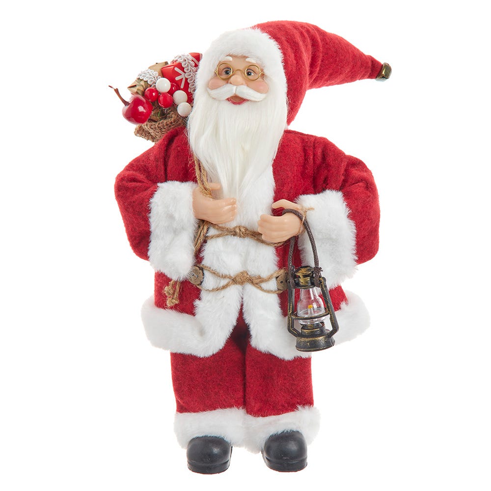 Pezzo Da Tavola Musicale Kurt S. Adler – Rudolph E Babbo Natale Con Neve E LED – A Batteria, Multicolore, 8.5 Pollici – Licenza Ufficiale