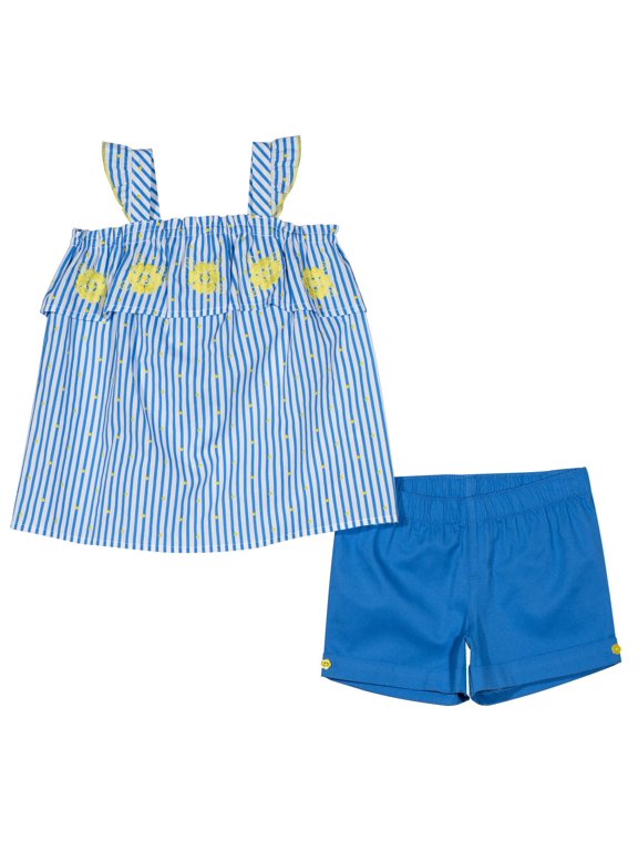 Toddler Girl Embroidered Floral Tank Top & Pull-On Shorts, 2pc Outfit Set