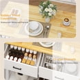 thumbnail image 5 of ChicZhiNest Kitchen Island with Storage, 47.3" Solid Rubberwood Top Kitchen Island with Power Outlet and 6 Hooks, White, 5 of 8